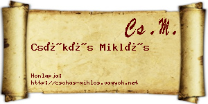 Csókás Miklós névjegykártya