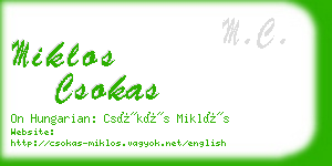 miklos csokas business card